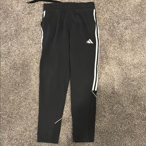 Adidas Kids Black Joggers with White Stripes